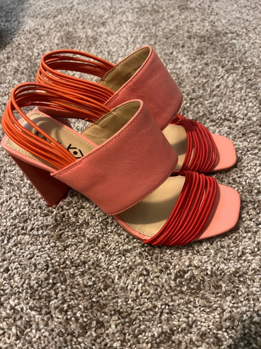 Katy Perry Collections Coral and Red Strappy Slingback Heels